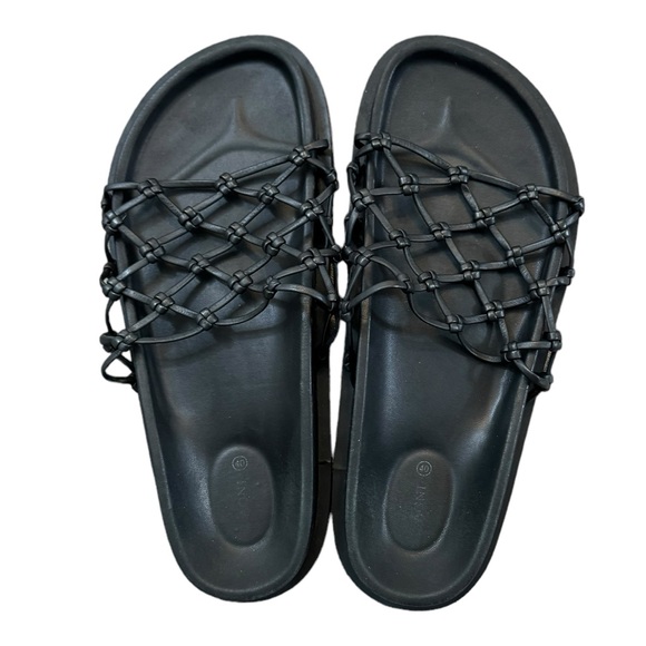 St. Agni Macrame Gio Slide Sandals - Black 40 - Picture 3 of 9